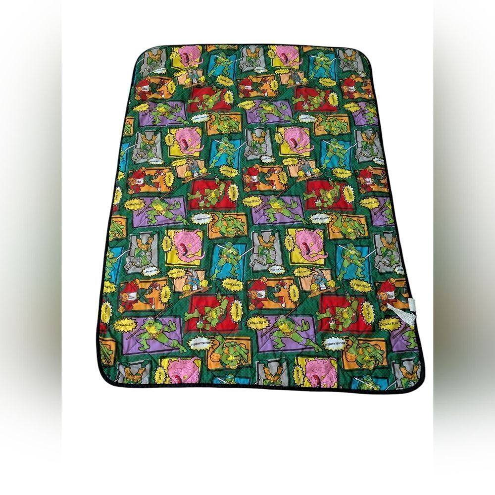 Vintage Kids Teenage Mutant Ninja Turtles TMNT Quilted Comforter Bed Spread 90s